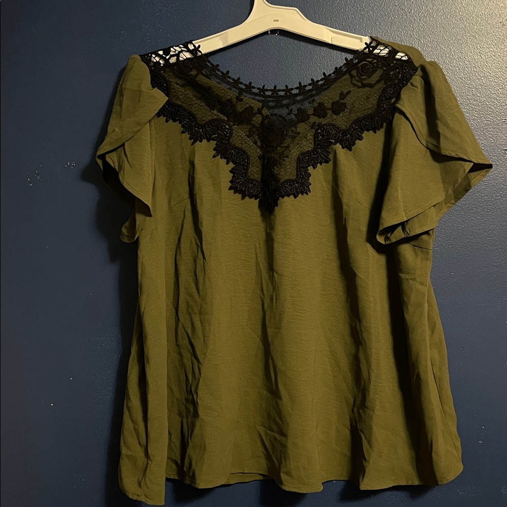 SHEIN Green Blouse